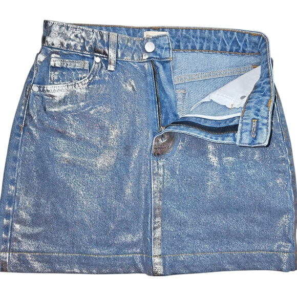 Pilcro Anthroplolgie Coated Denim Mini Skirt In 4 - Picture 5 of 9